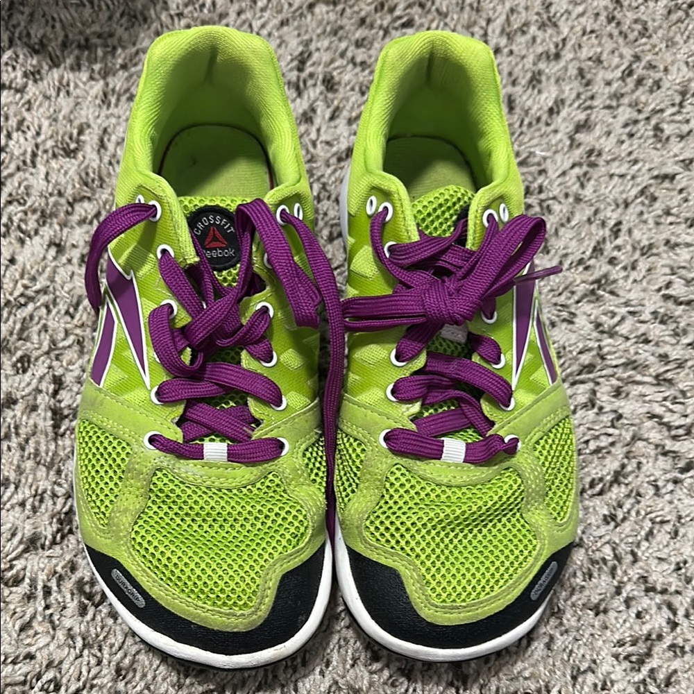 Reebok Neon Green and Purple Athletic Shoes